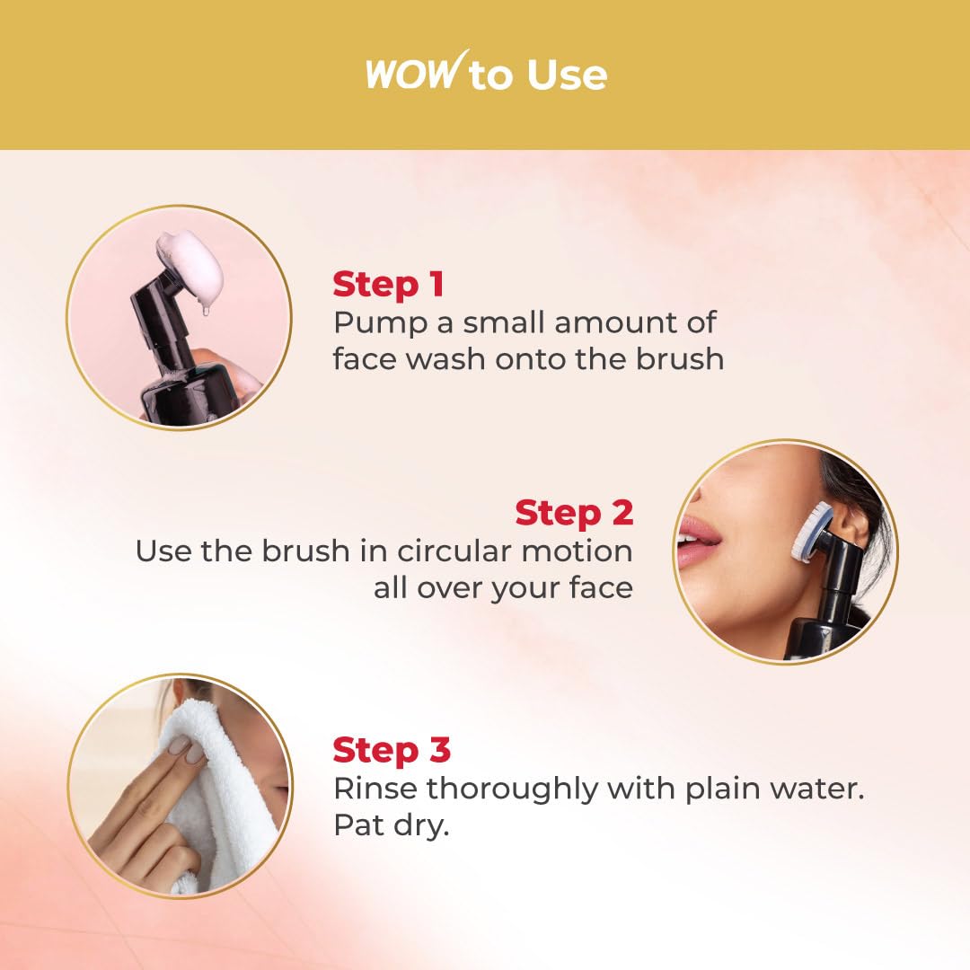 WOW Skin Science Apple Cider Vinegar Foaming Face Wash - No Parabens, Sulphate & Silicones (with built-in brush) – view 6