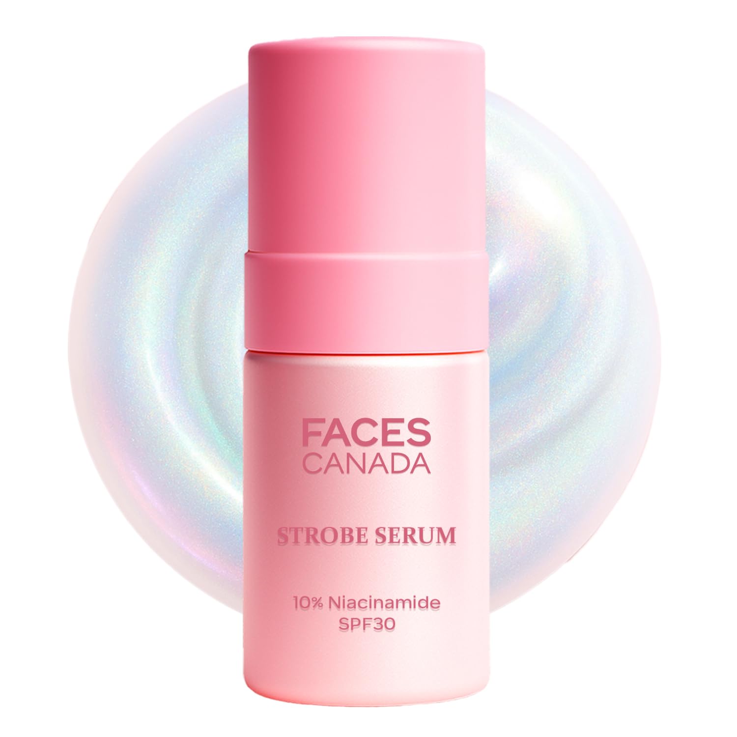 FACESCANADA strobe serum bottle for brightening glow and SPF 30