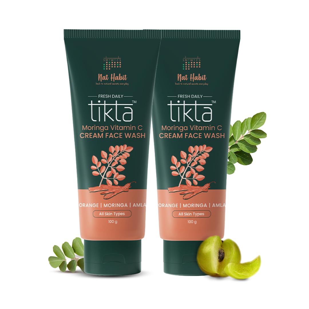 Twin tubes of Nat Habit Moringa Vitamin-C cream face wash