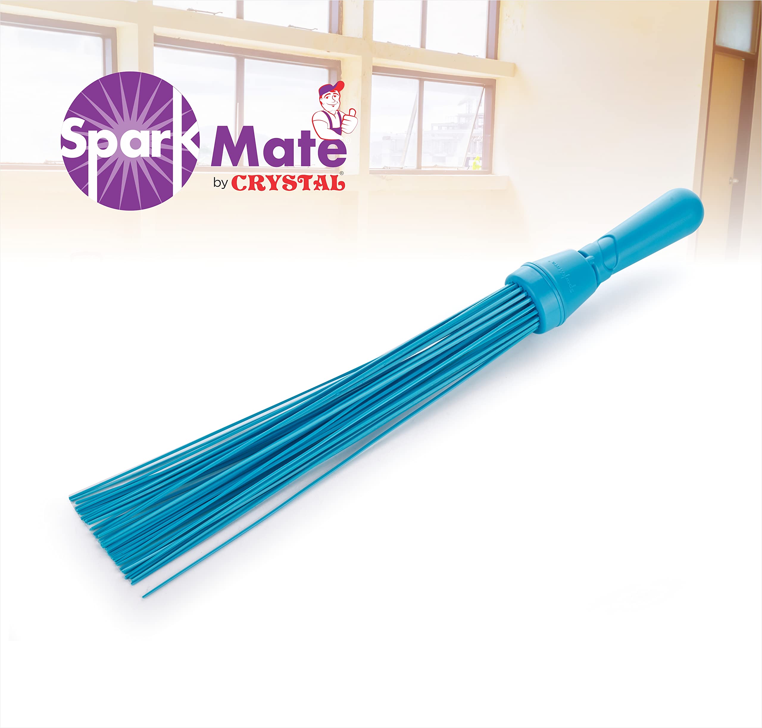Sparkmate By Crystal Kharata/Plastic Stick Broom/Jhadu for Home and Bathroom Cleaning, Assorted, Hard Floor – view 5