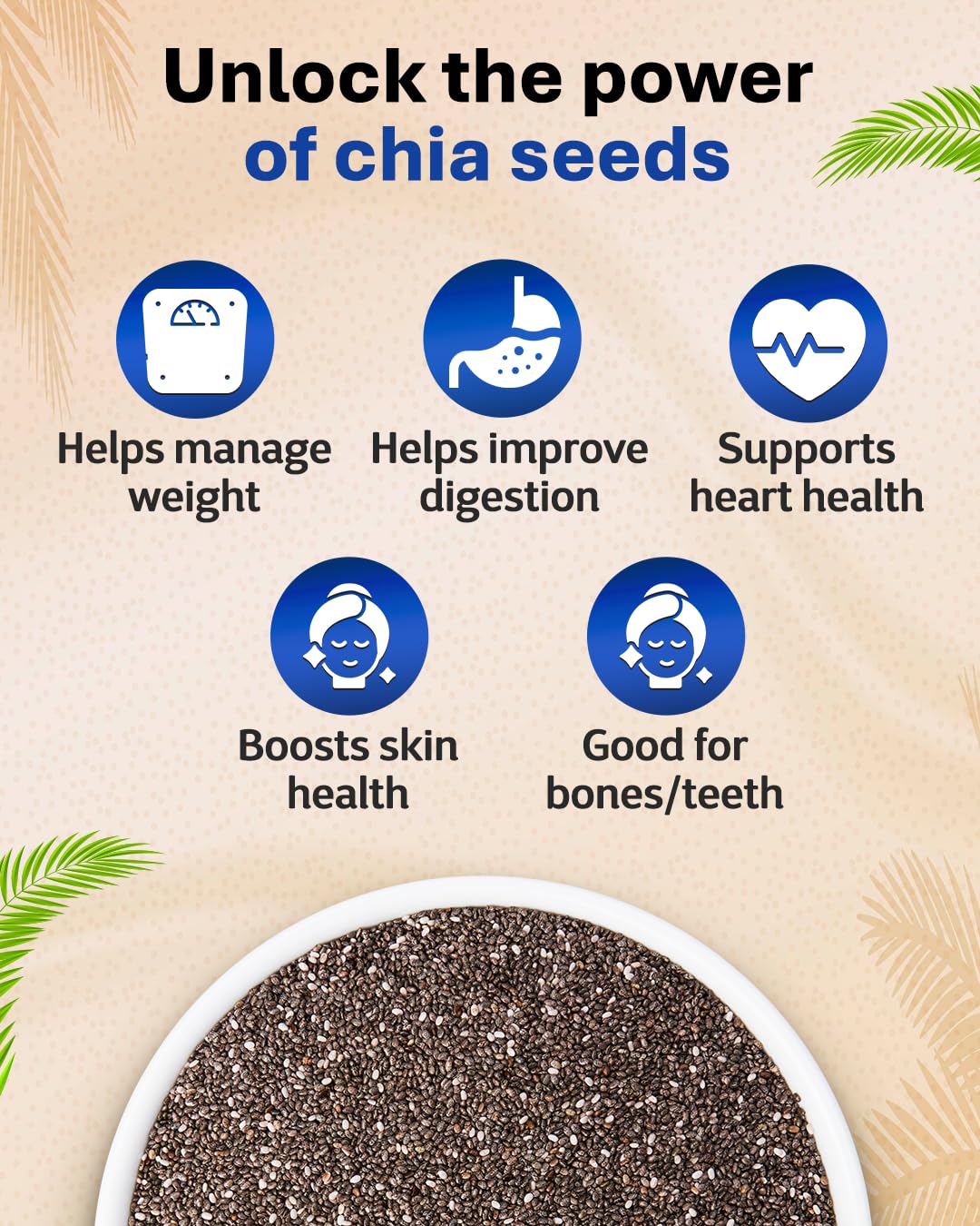 True Elements Chia Seeds 2kg - Raw Seeds for Eating – view 2