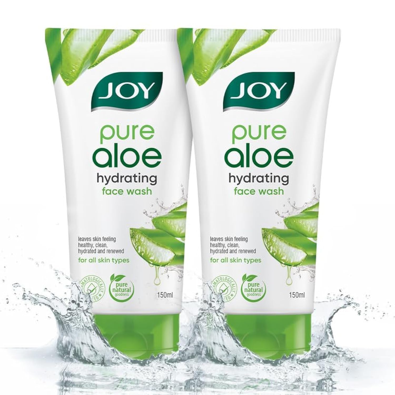 Two Joy Aloe Vera hydrating gel face wash tubes