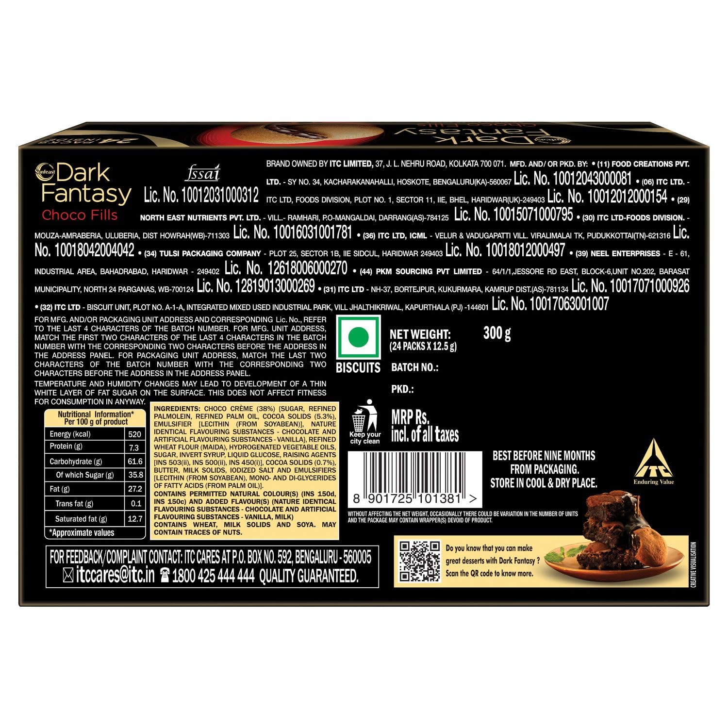 Sunfeast Dark Fantasy Choco Fills, 300g, Original Filled Cookies with Choco Crème & Sunfeast Dark Fantasy Choco Chip, Chocolate Cookies Loaded with Choco Chips, 357.5g – view 3