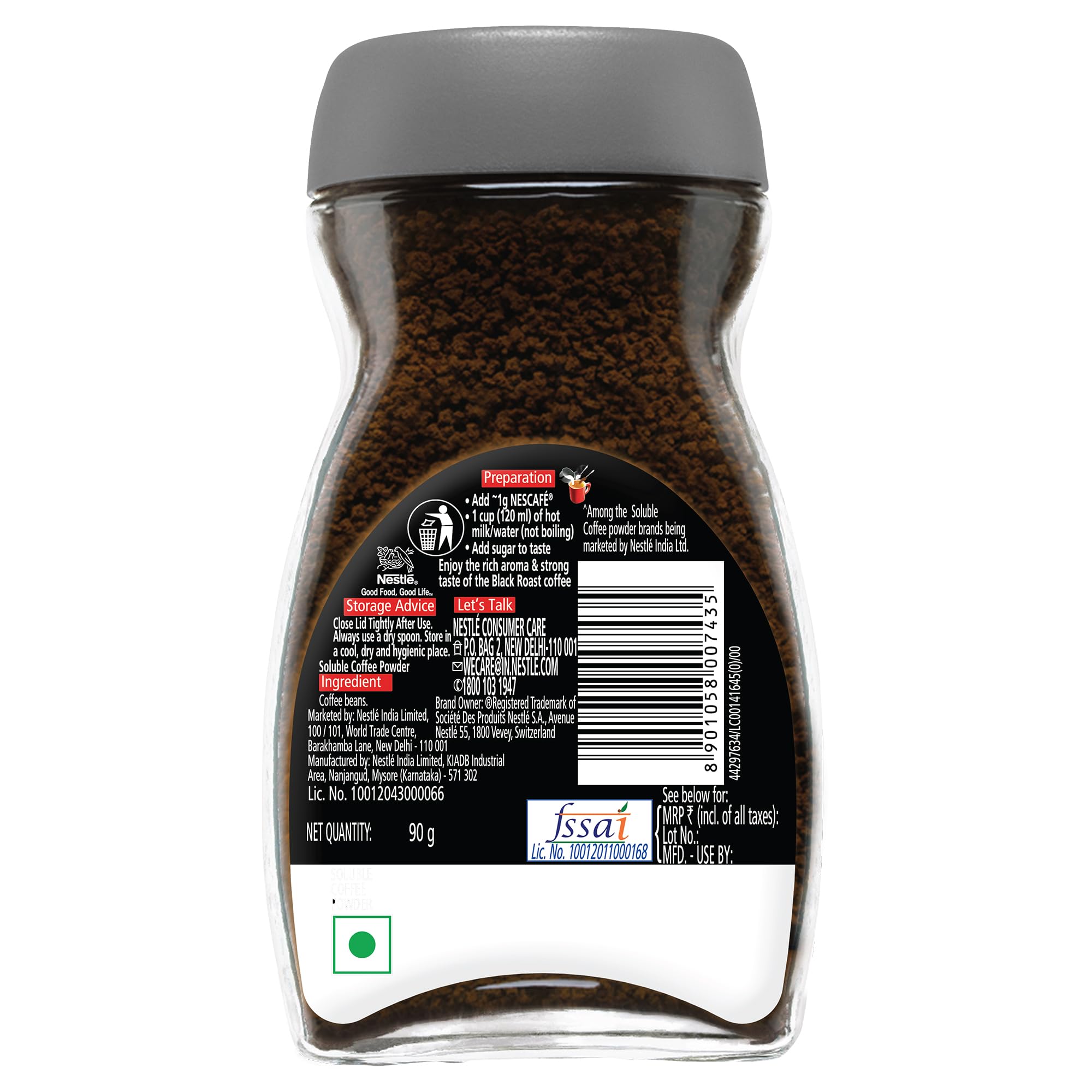 Nescafe Classic Black Roast Instant Coffee, 90g /95g Jar, Rich & Dark – view 2