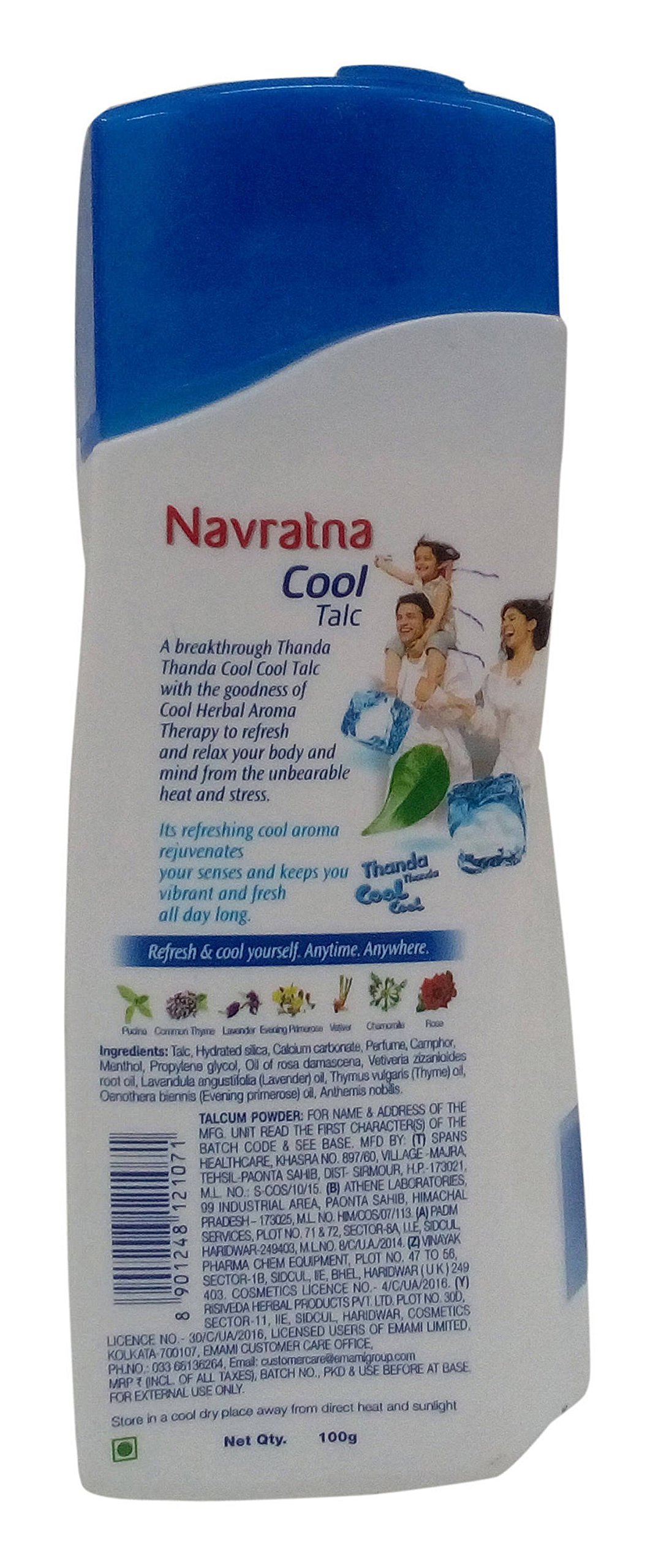 Navratna Cool Talc - Mint Fresh, 100g Bottle – view 2