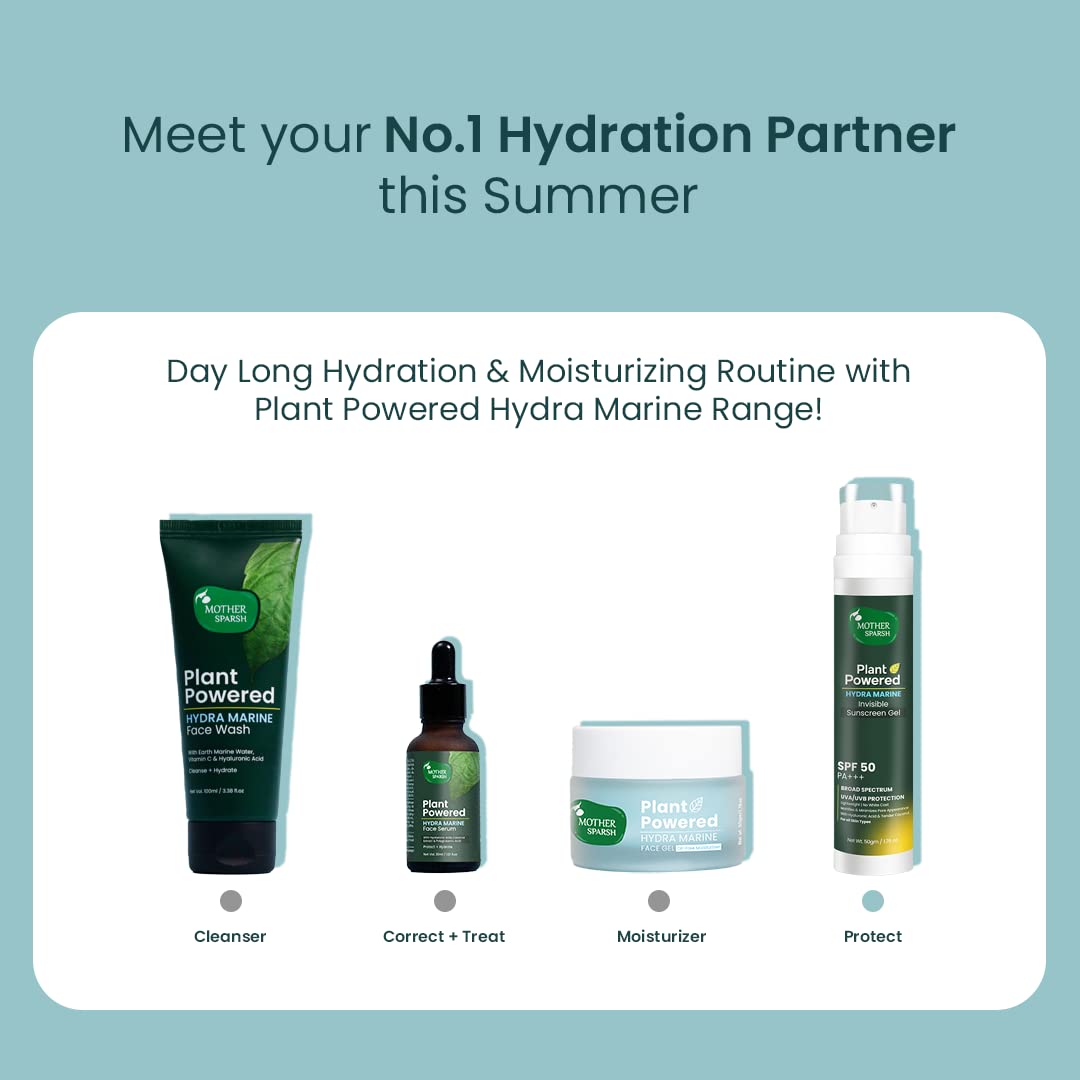 Mother Sparsh Plant Powered Hydra Marine Invisible Sunscreen Gel with SPF50 PA +++ – view 6