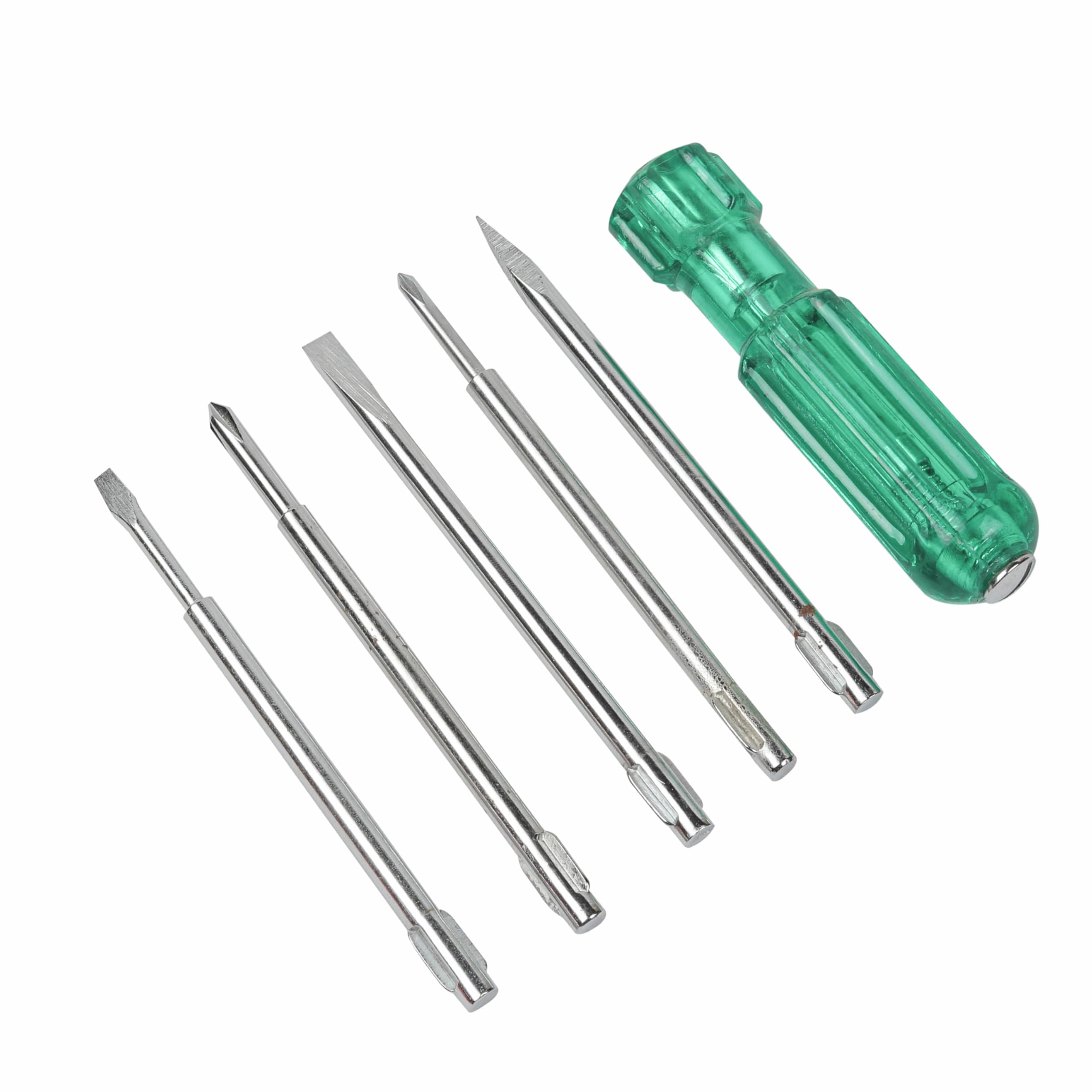 SPARTAN BS-01 Eco 5-in-1 Pc Screw Driver Kit With 2 Flat Blades, 2 Phillips Head, 1 Round Poker Bar, Neon Bulb – view 3