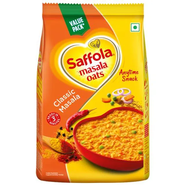 Saffola Oats - Tasty Evening Snack, Fibre Rich, Classic Masala, 1 kg Pouch