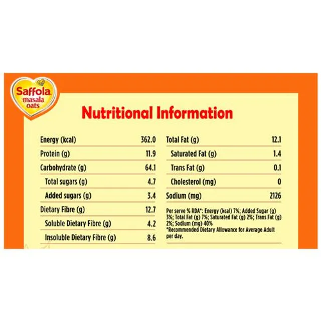Saffola Oats - Tasty Evening Snack, Fibre Rich, Classic Masala, 1 kg Pouch – view 4