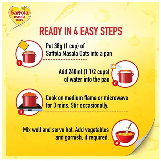 Saffola Oats - Tasty Evening Snack, Fibre Rich, Classic Masala, 1 kg Pouch – view 5