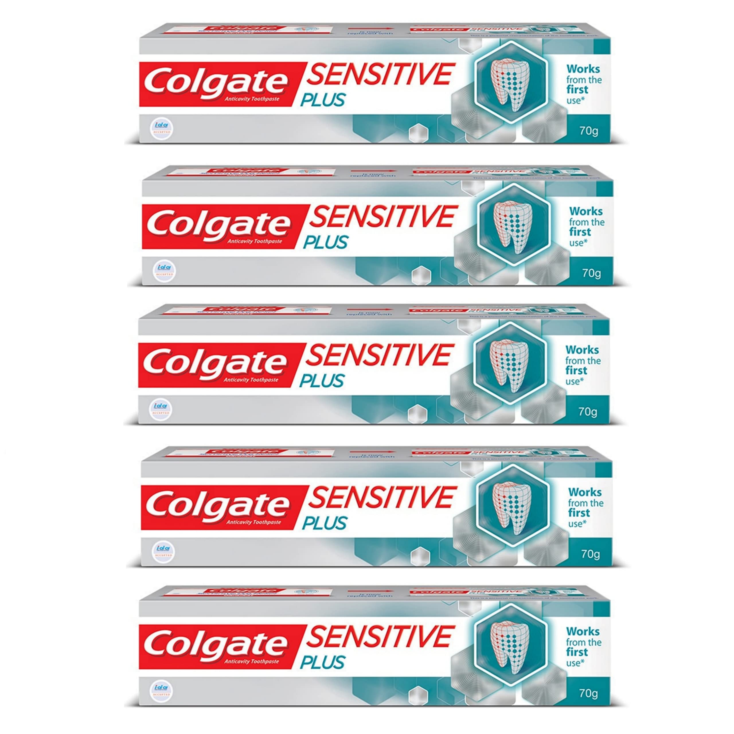 Two tubes of Colgate Sensitive Plus cavity protection toothpaste