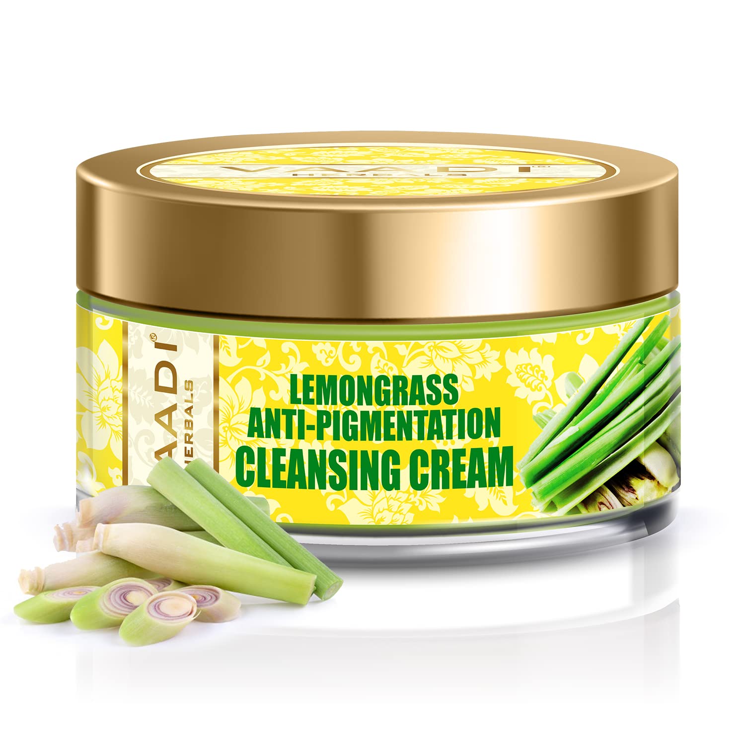 Front view of Vaadi Herbals lemongrass cleansing cream 50g tube