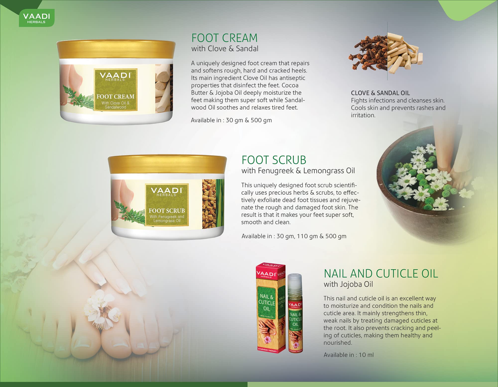 Vaadi Herbals Foot Scrub with Fenugreek and Lemongrass Oil, 110gx2 – view 5