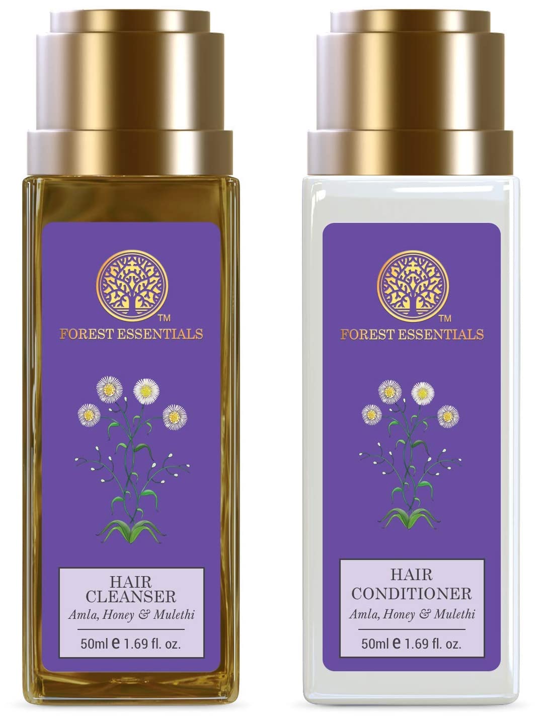 Travel size Amla Honey Mulethi hair cleanser and conditioner set