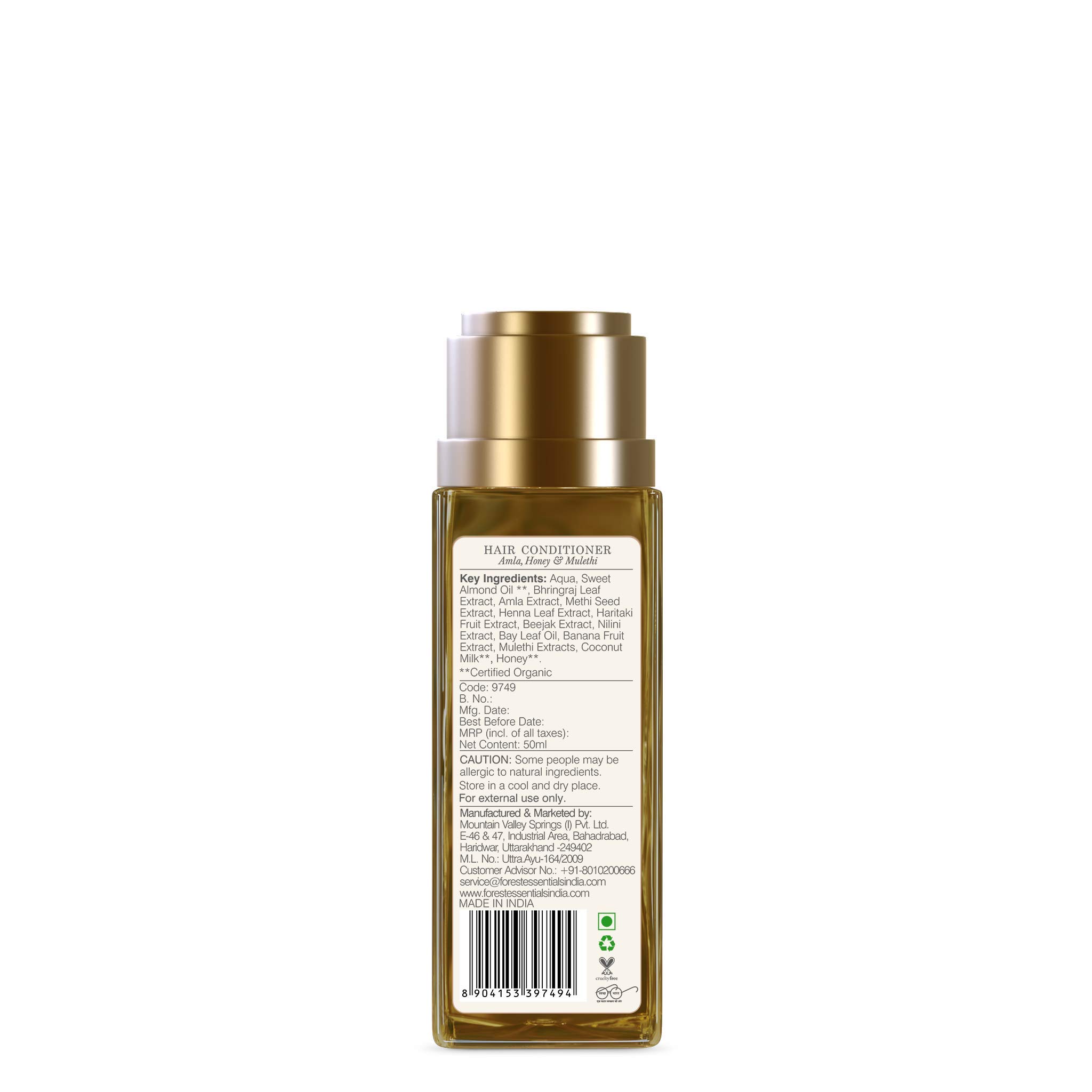 Forest Essentials Travel Size Hair Conditioner Amla, Honey & Mulethi 50ml & Forest Essentials Travel Size Hair Cleanser Amla, Honey & Mulethi 50ml (Shampoo) – view 7
