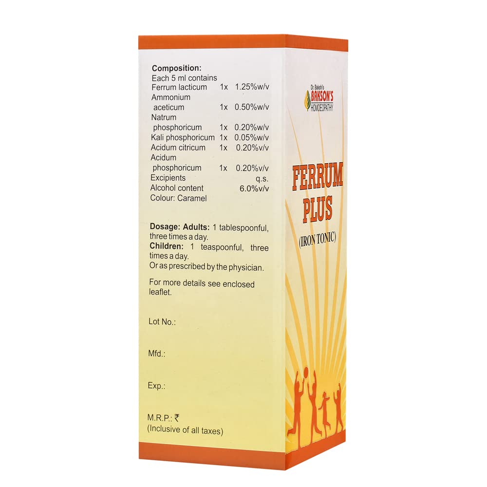 Dr. Bakshi's BAKSON'S HOMOEOPATHY Ferrum Plus Syrup 115ml_Pack Of 2 – view 3