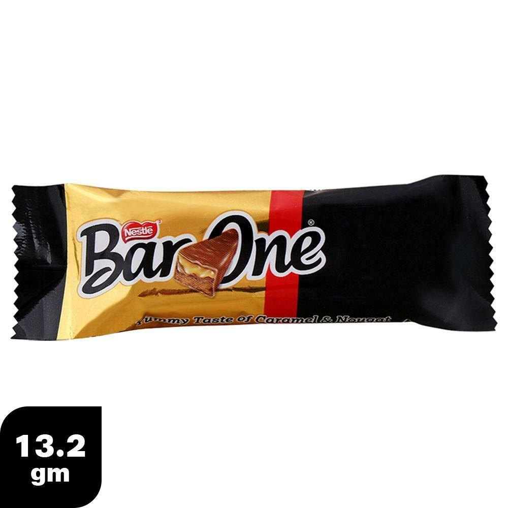 Bar One 12g chocolate bar pack with caramel center