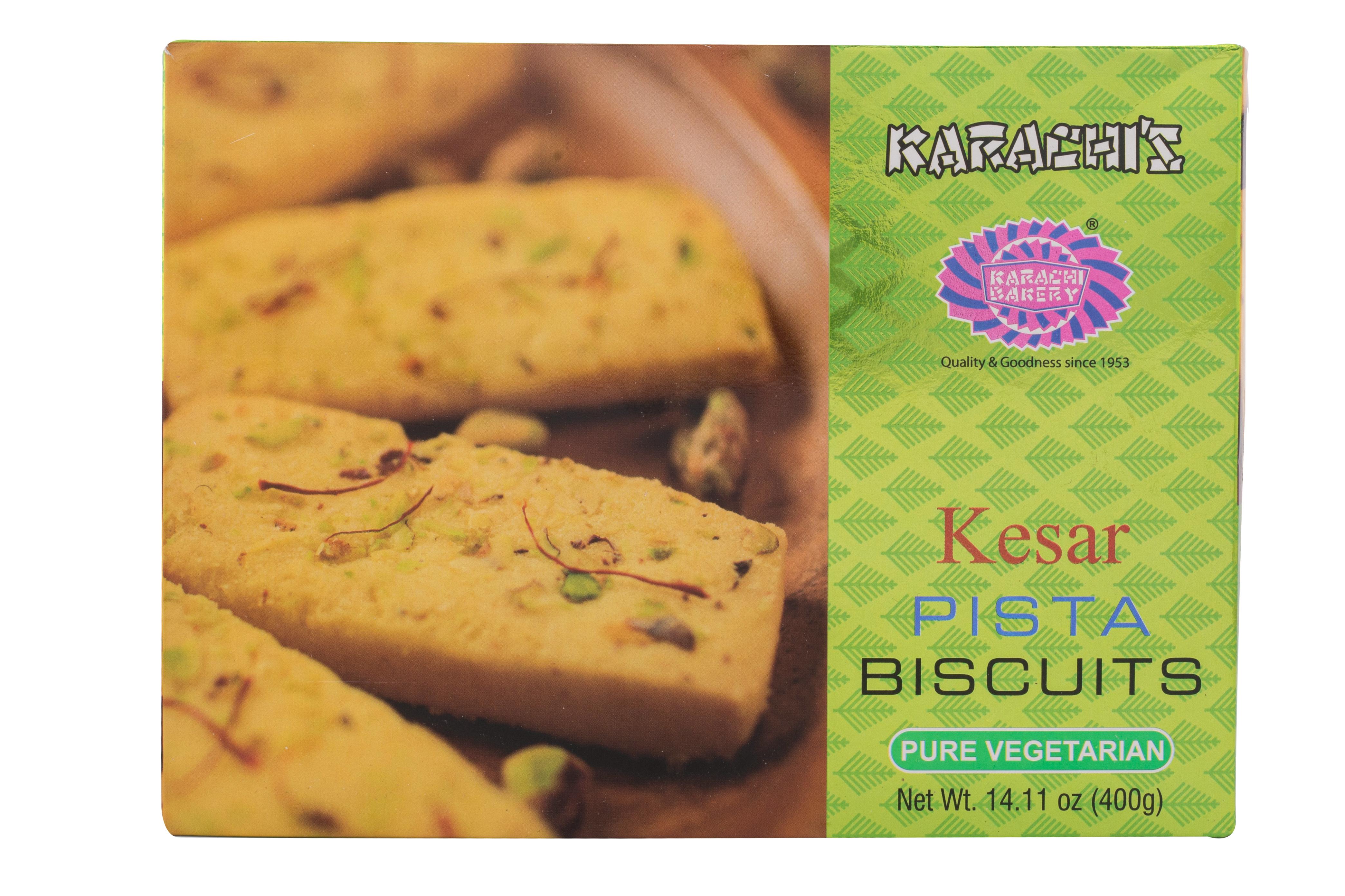 Karachi Bakery Premium Kesar Pista Biscuits 400 Grams ( Pack Of 2 )