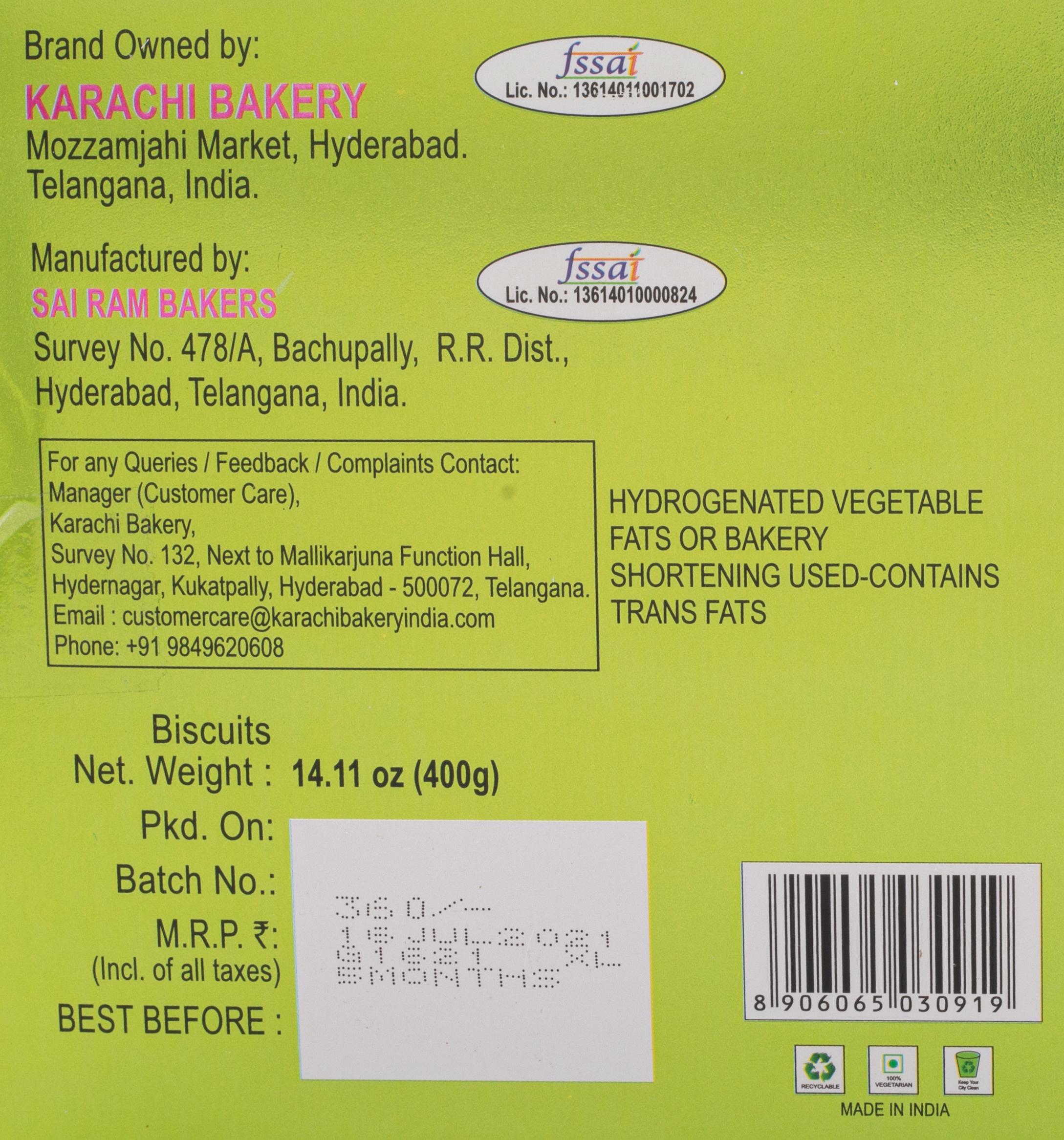 Karachi Bakery Premium Kesar Pista Biscuits 400 Grams ( Pack Of 2 ) – view 4