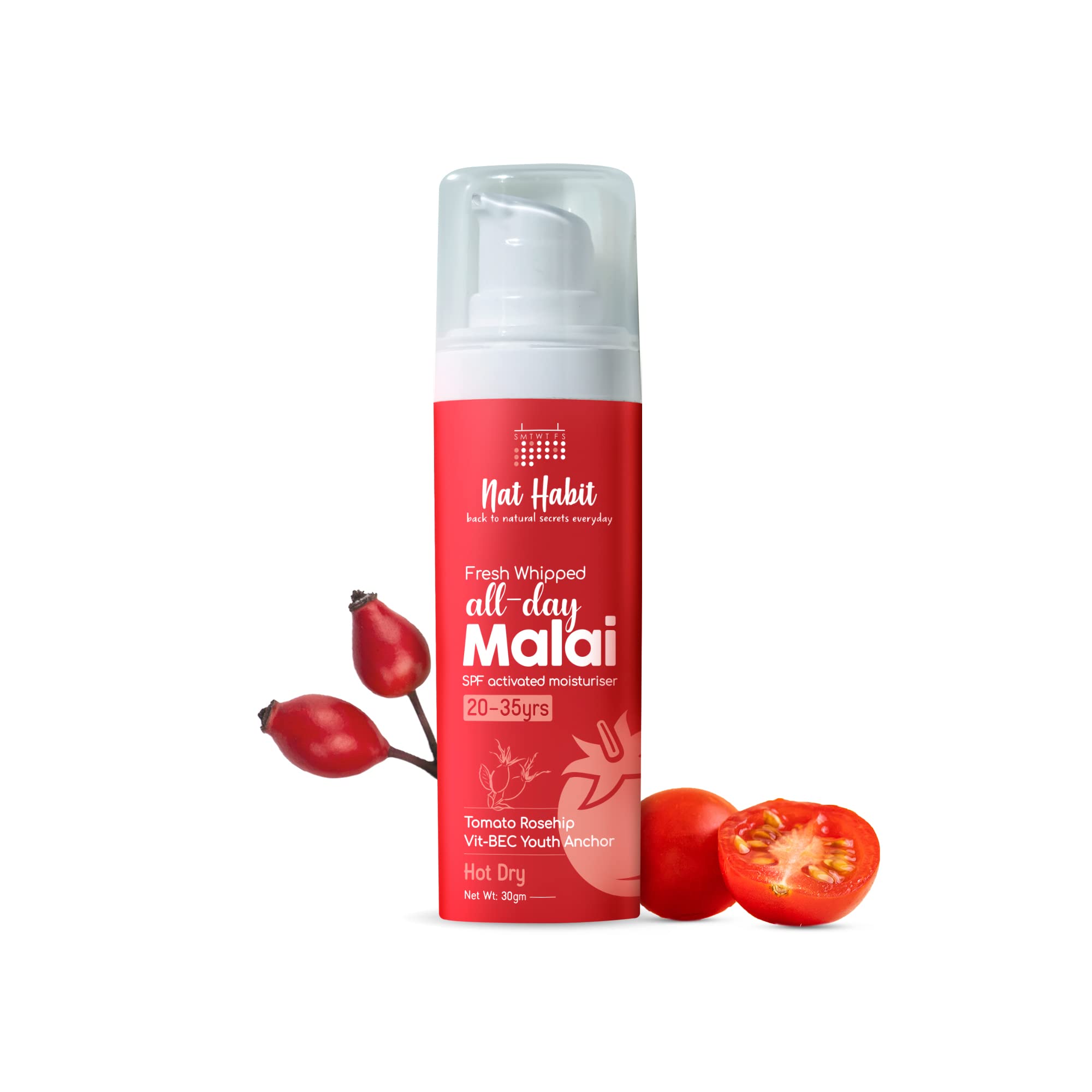 Nat Habit tomato rosehip face malai cream for hot dry weather