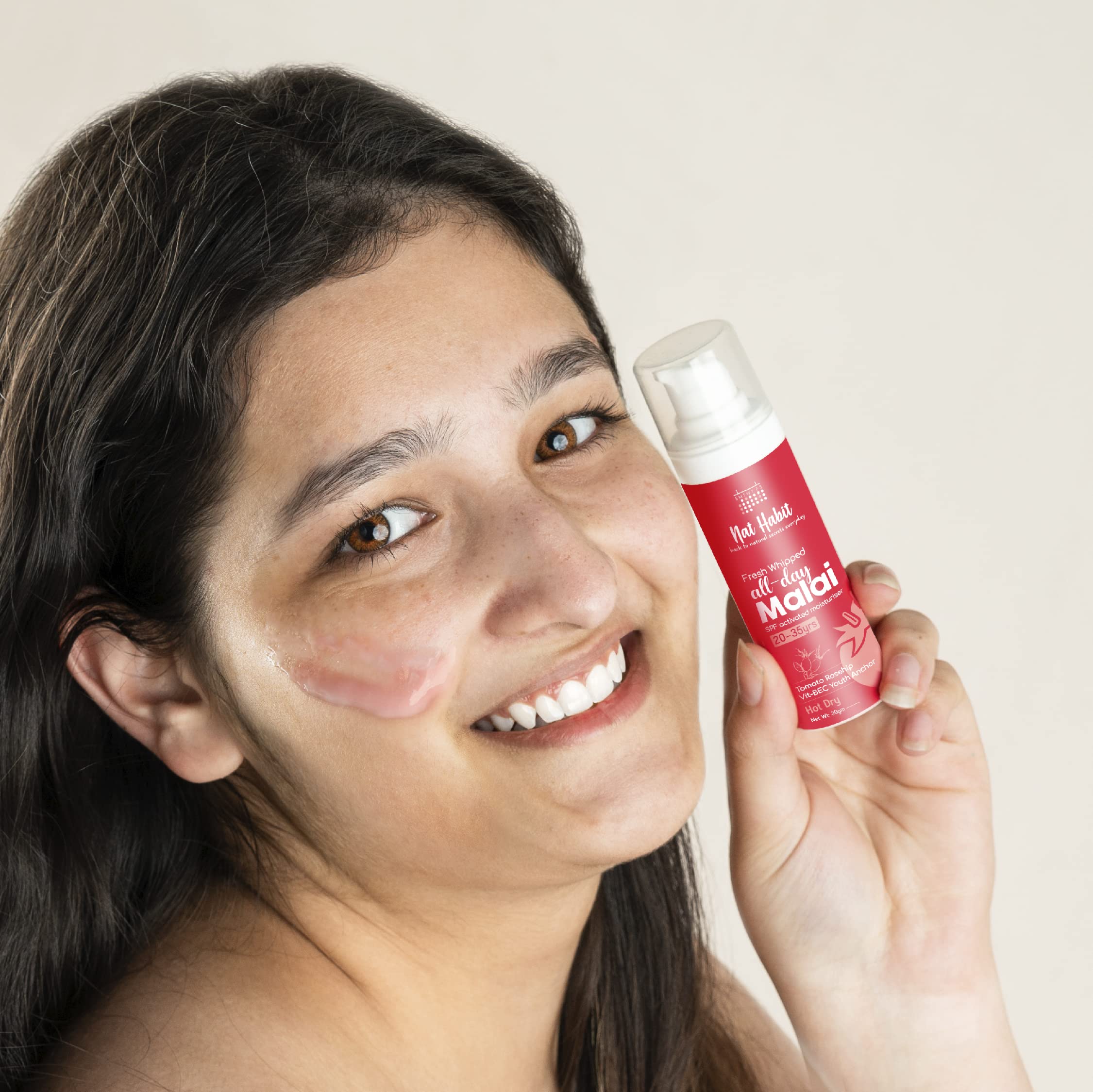 Nat Habit All-Day Face Moisturizer Fresh Whipped Tomato Rosehip Vit-BEC Youth Anchor Face Malai For Sun Protection In Hot and Dry Weather (Ages 20-35) - 30g – view 8