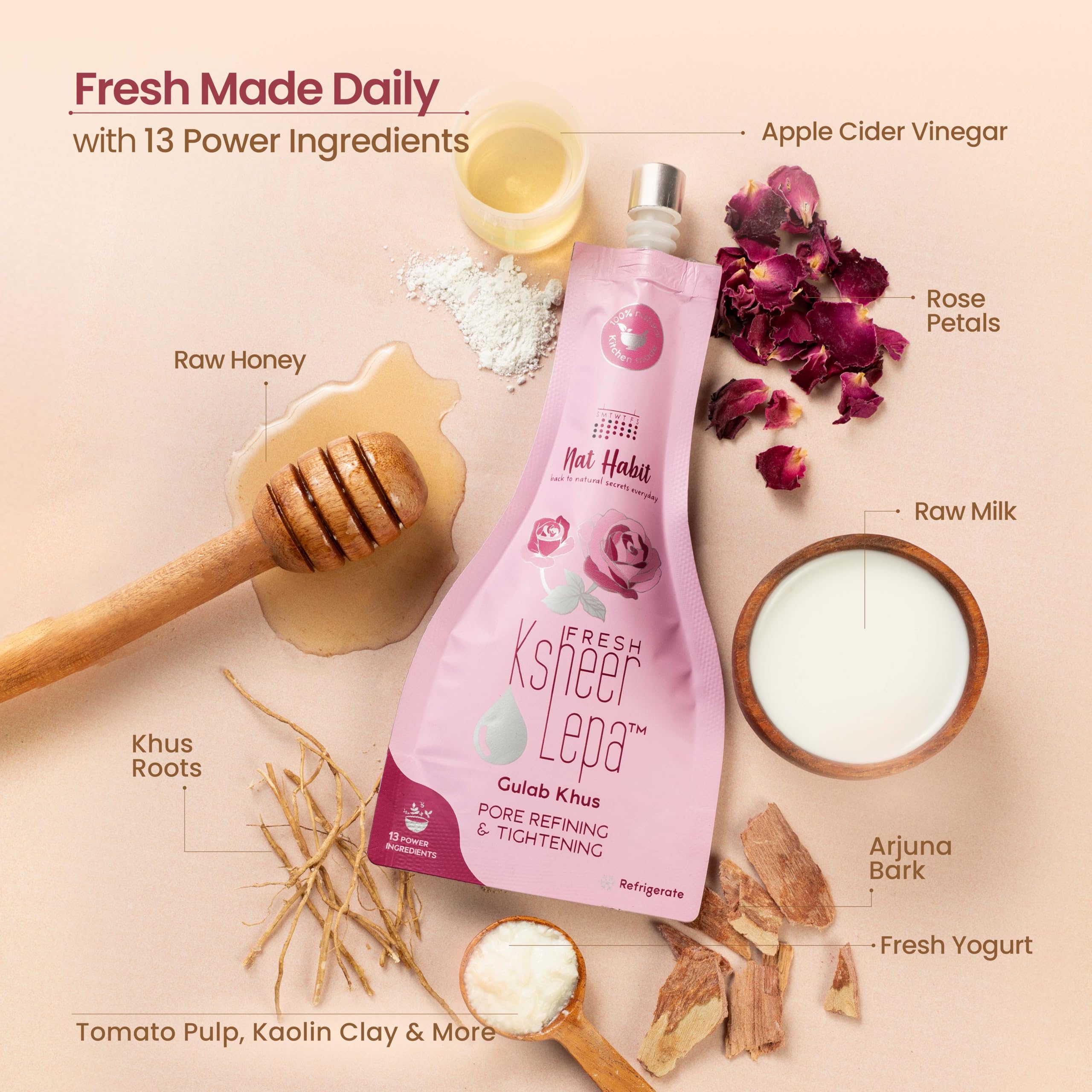 Nat Habit Gulab Khus Face Pack - Ksheer Lepa Face Mask – view 3