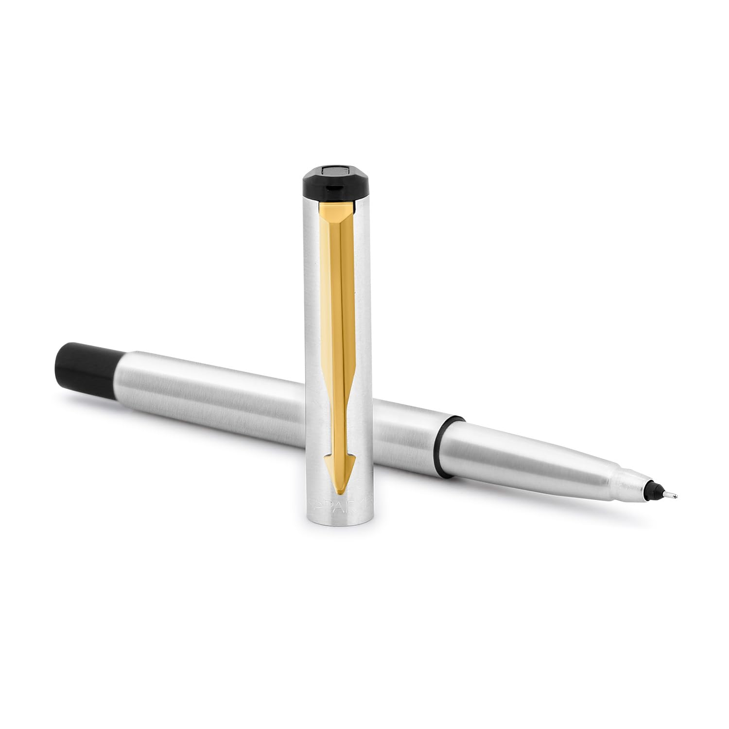 Parker Vector Stainless Steel Gold Trim Roller Ball Pen – view 2