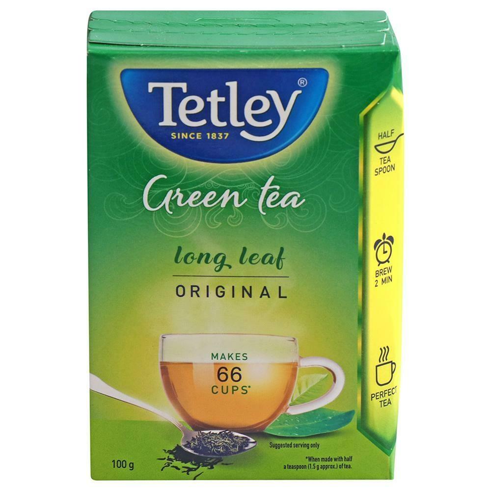 Tetley 100g loose green tea leaves in classic flavour box