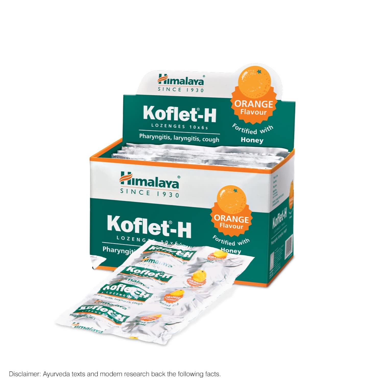 Himalaya Koflet H orange lozenges 60 piece box front