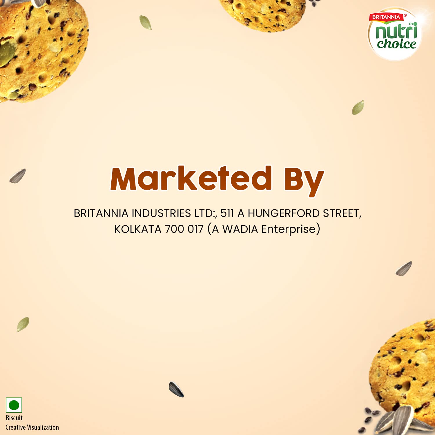 Britannia Nutri Choice Seeds Biscuits - 0% Maida, 15% Seeds, High Fibre, 75g – view 5