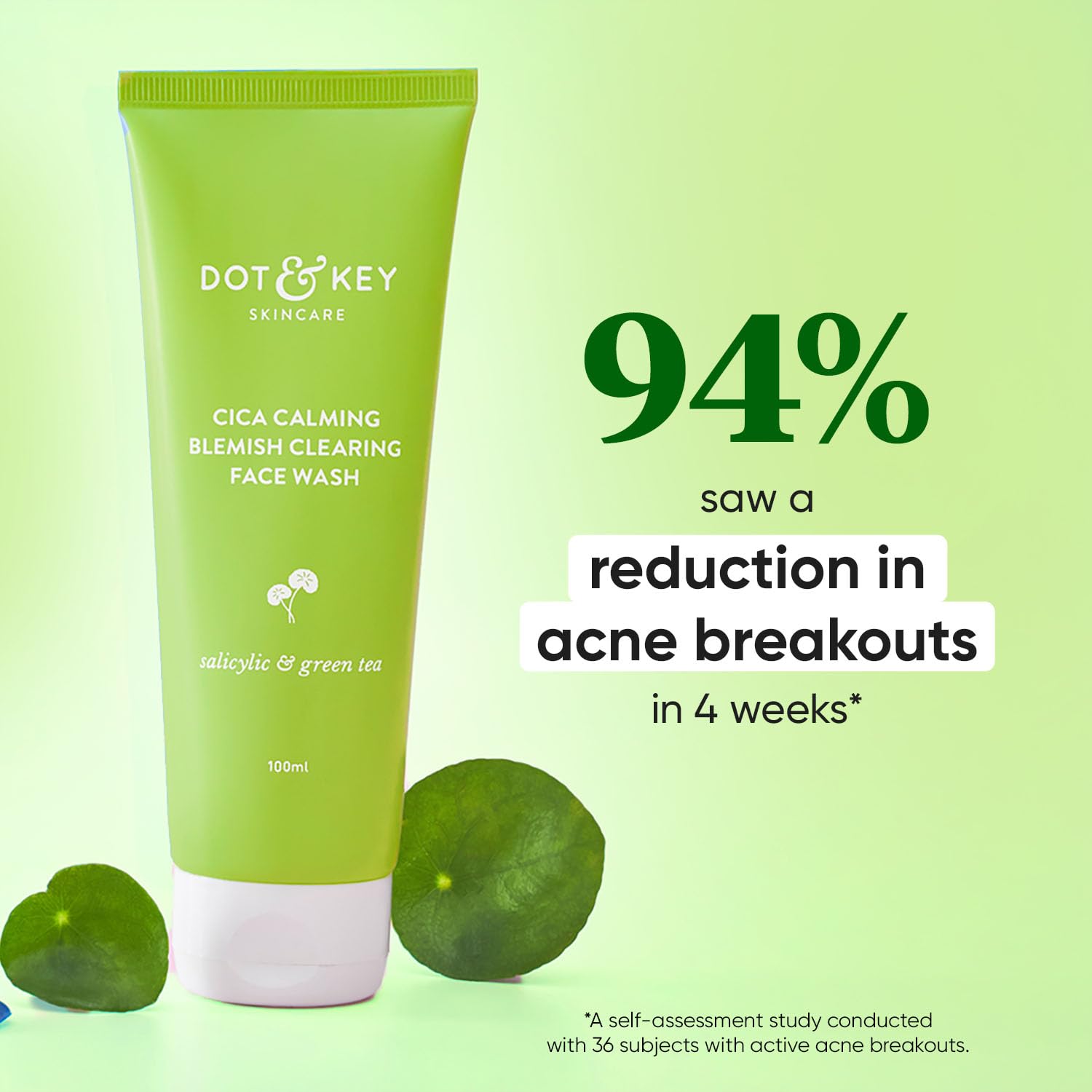 Dot & Key CICA Face Wash for Acne Prone Skin, 2% Salicylic Acid Face Wash with Green Tea – view 3
