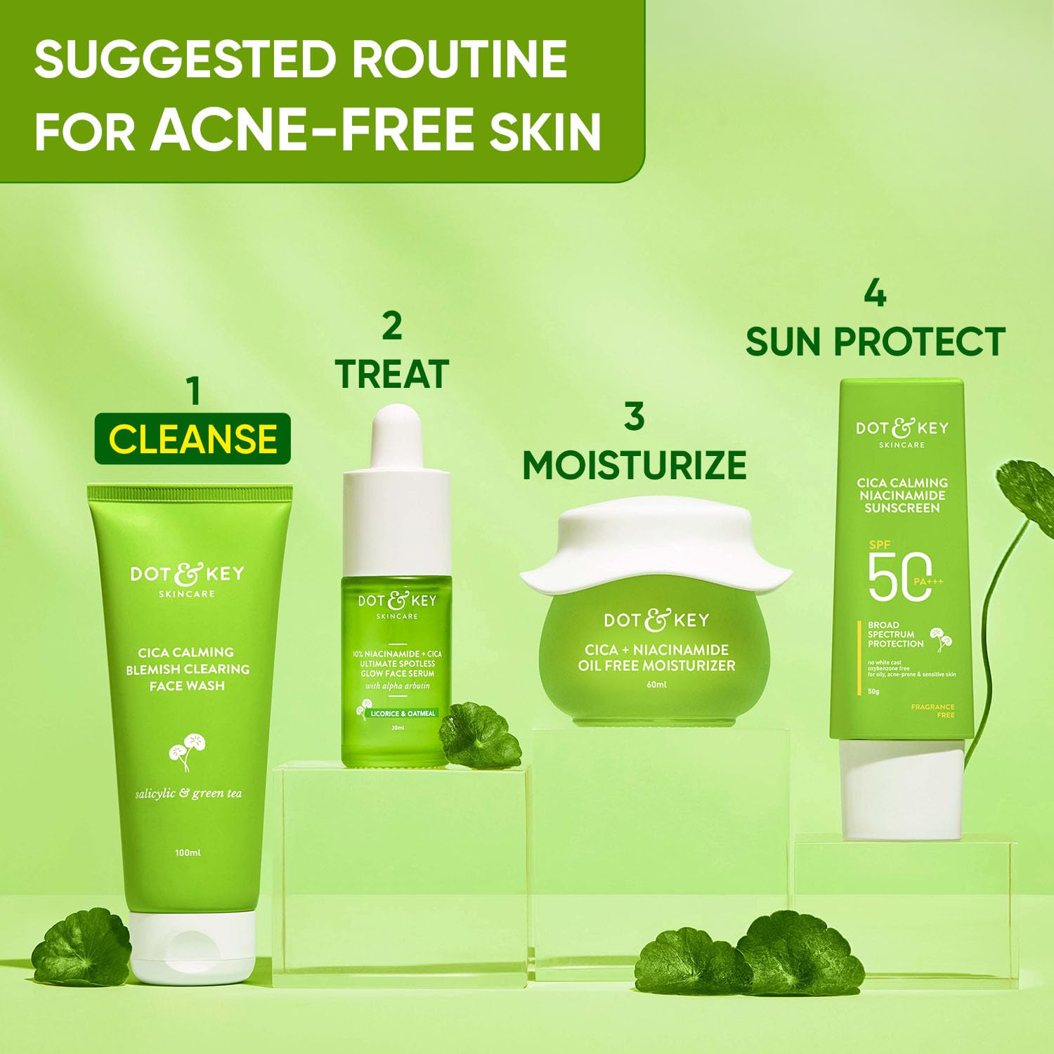 Dot & Key CICA Face Wash for Acne Prone Skin, 2% Salicylic Acid Face Wash with Green Tea – view 7