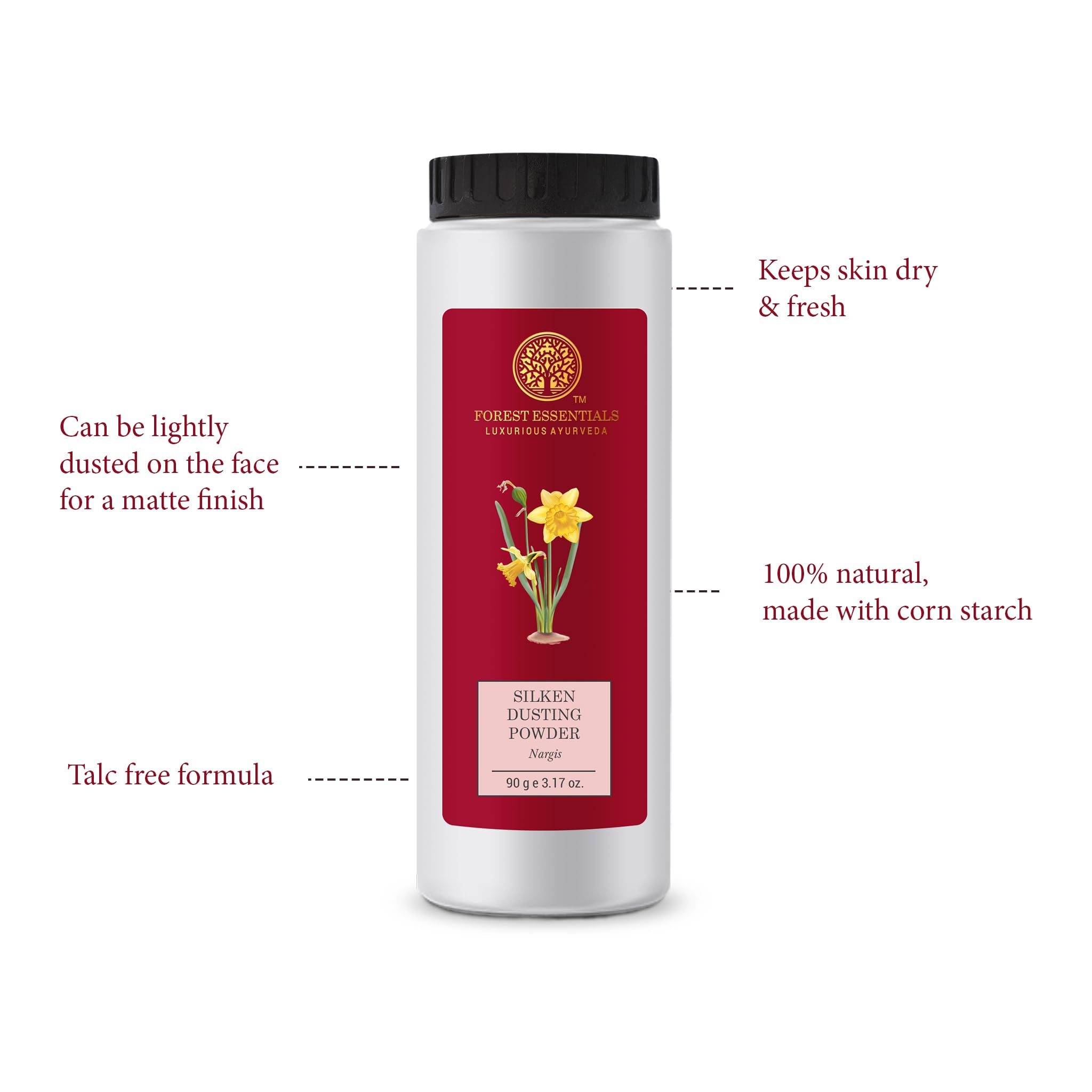 Forest Essentials Silken Dusting Powder, Nargis, 90g – view 2