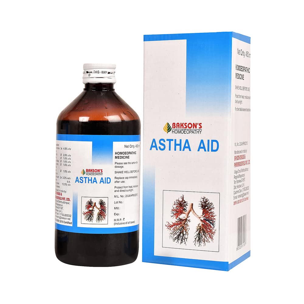 Bakson's homoeopathy Astha Aid Syrup 450 ml bottle
