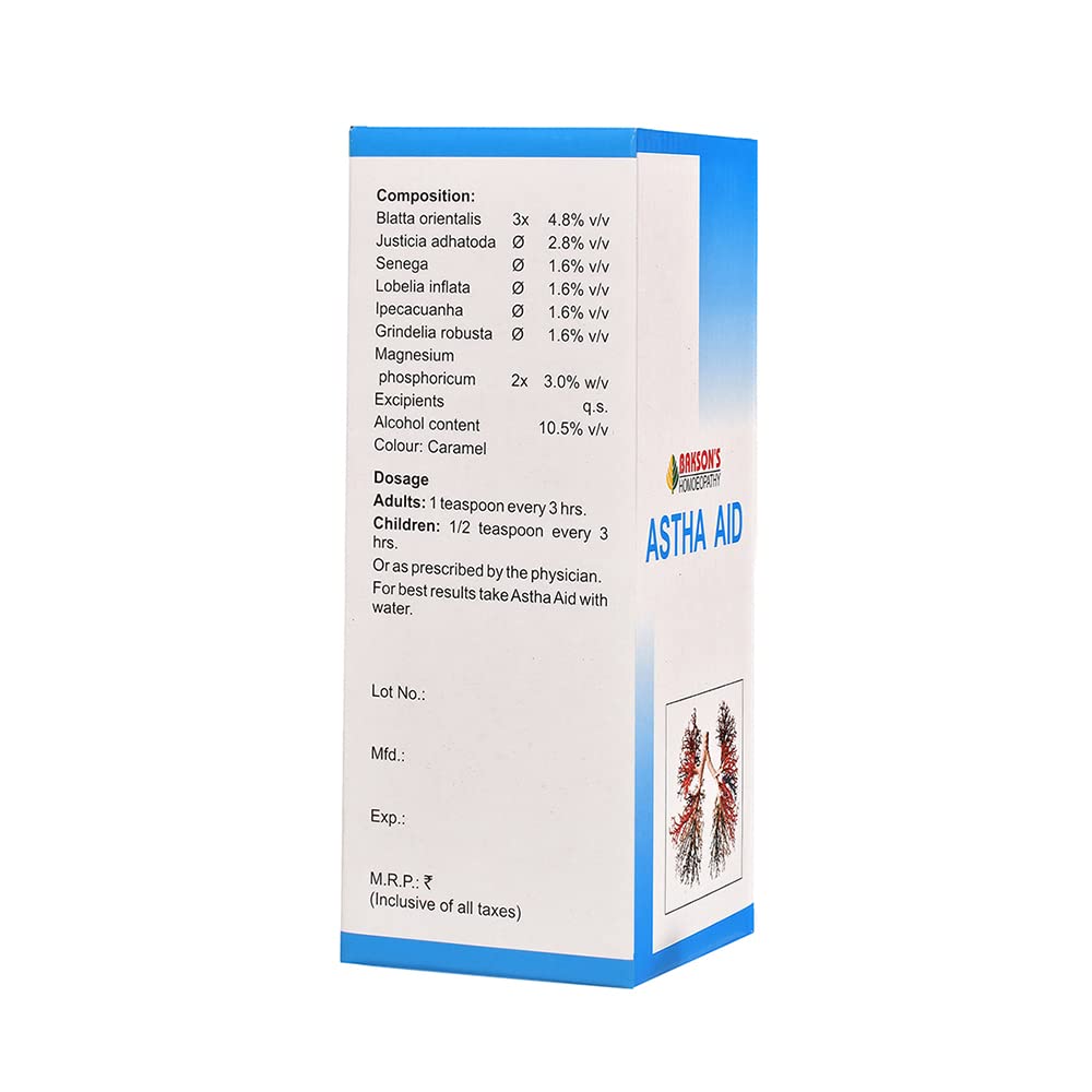 Dr. Bakshi's BAKSON'S HOMOEOPATHY Astha Aid Syrup (450ml) – view 2