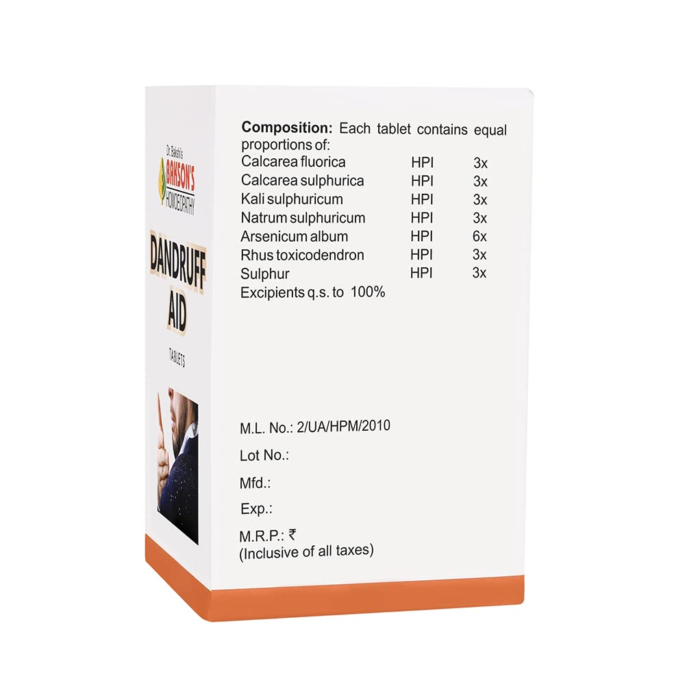 Dr. Bakshi's BAKSON'S HOMOEOPATHY DANDRUFF AID TABLETS - 75 TAB – view 2