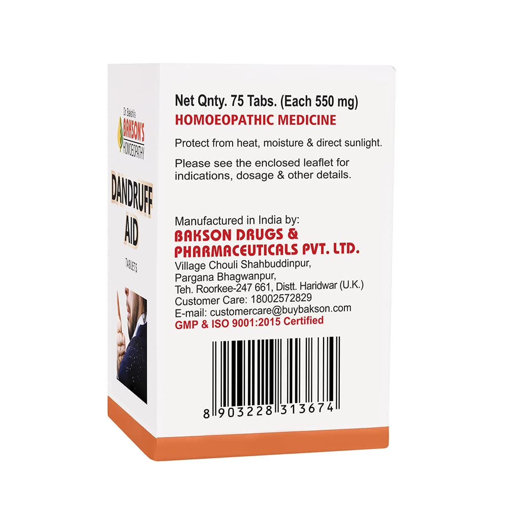 Dr. Bakshi's BAKSON'S HOMOEOPATHY DANDRUFF AID TABLETS - 75 TAB – view 3
