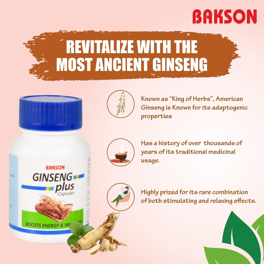 Dr. Bakshi's BAKSON'S HOMOEOPATHY GINSENG PLUS CAPSULE-30 CAPSULES – view 5