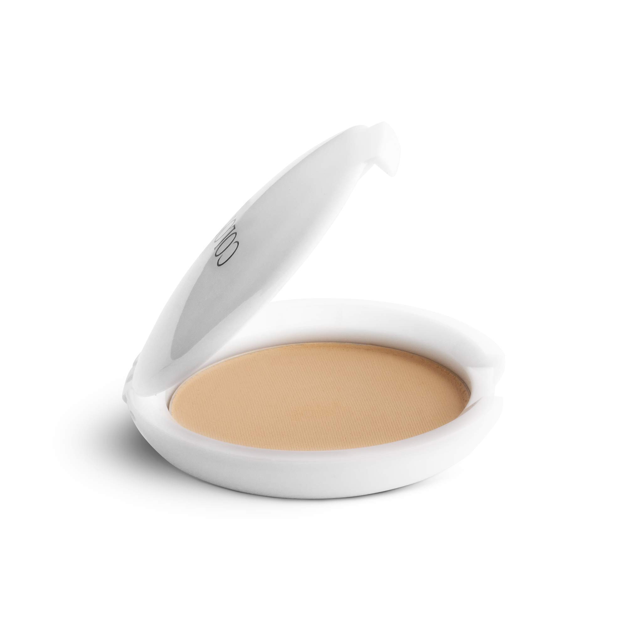 Shell shade pressed compact powder in matte finish case