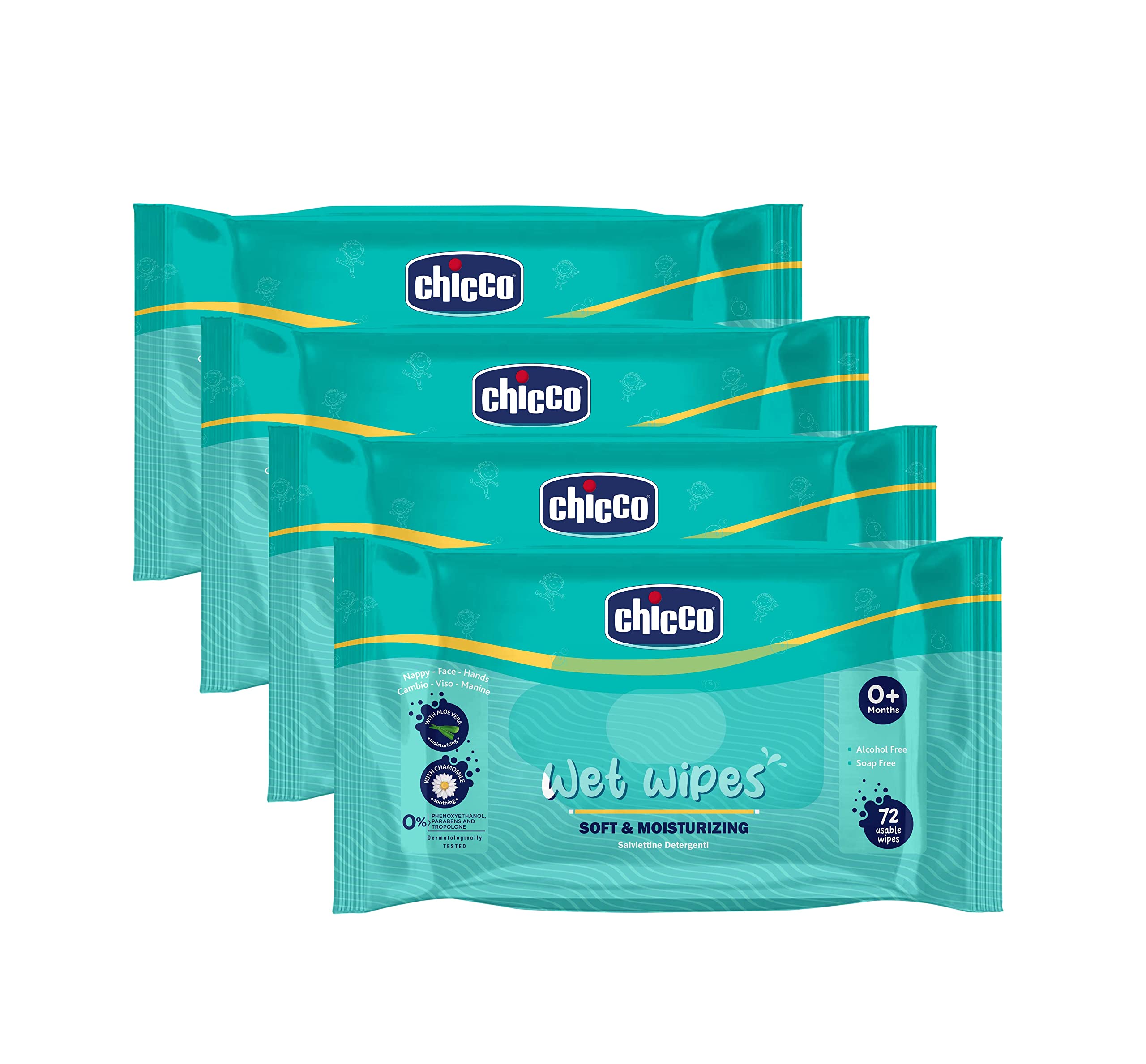 CHICCO Wet Wipes 288PCS (72PCS X 4PACKS)