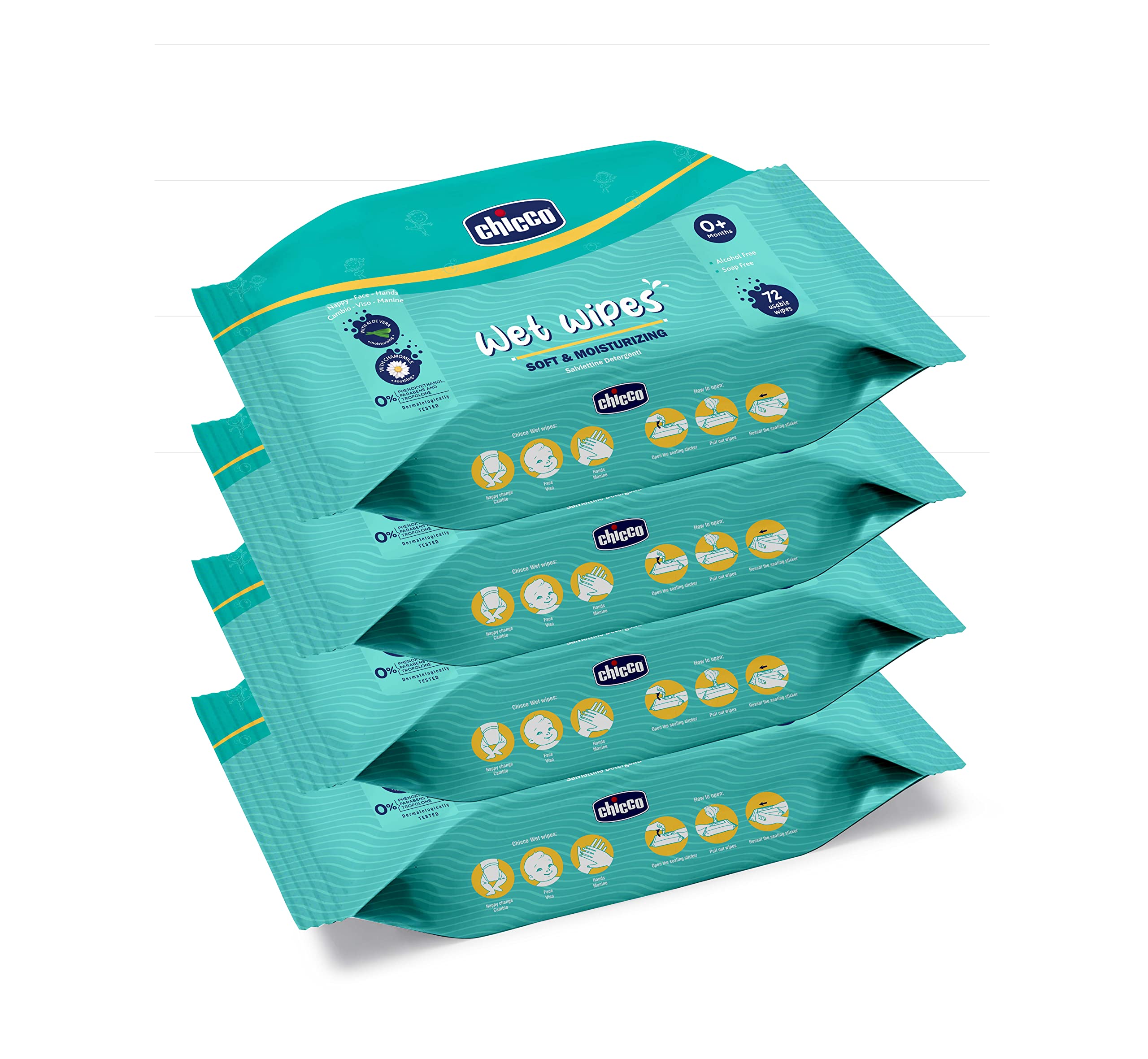 CHICCO Wet Wipes 288PCS (72PCS X 4PACKS) – view 2