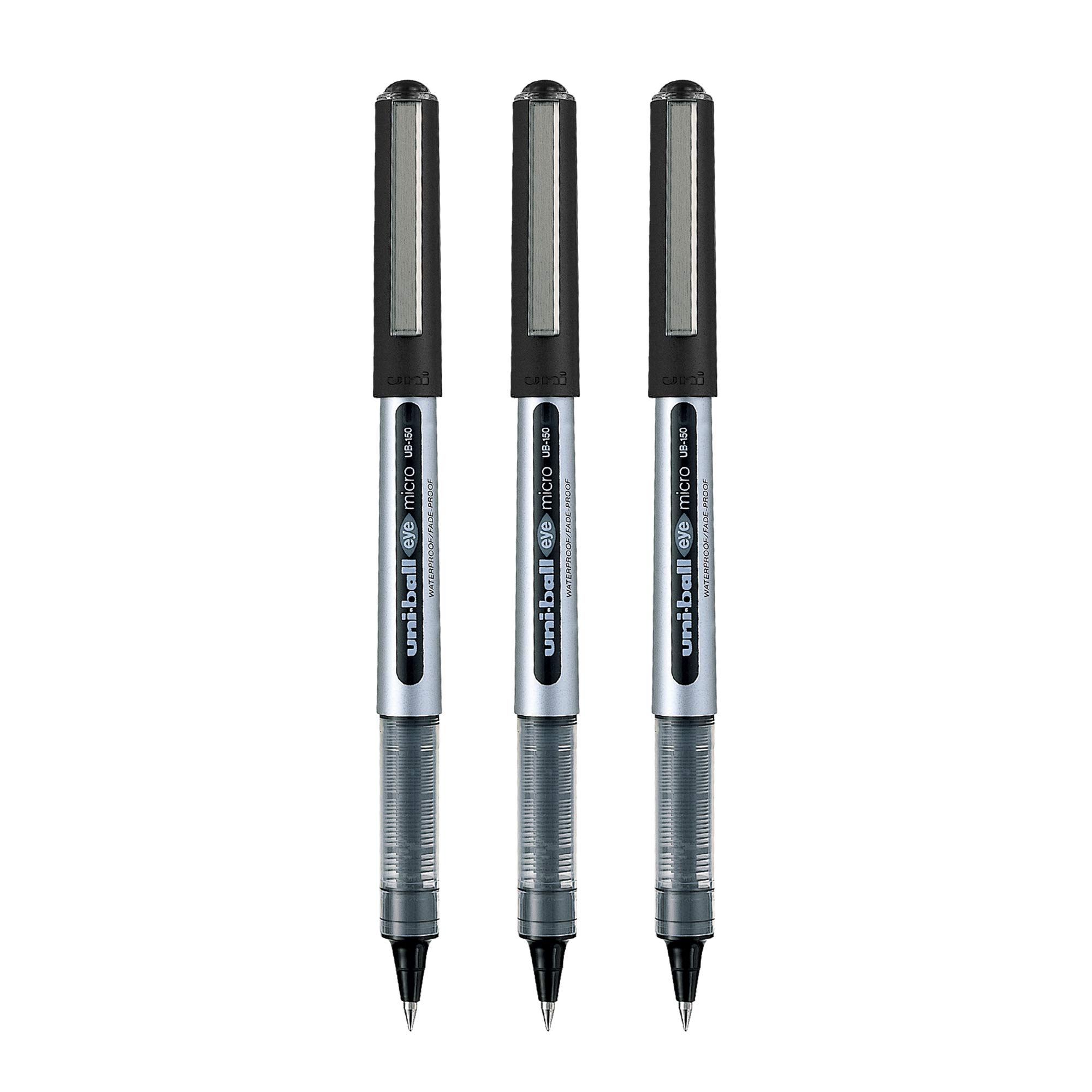 Black uni-ball Eye UB150 0.5mm roller ball pen set of 3