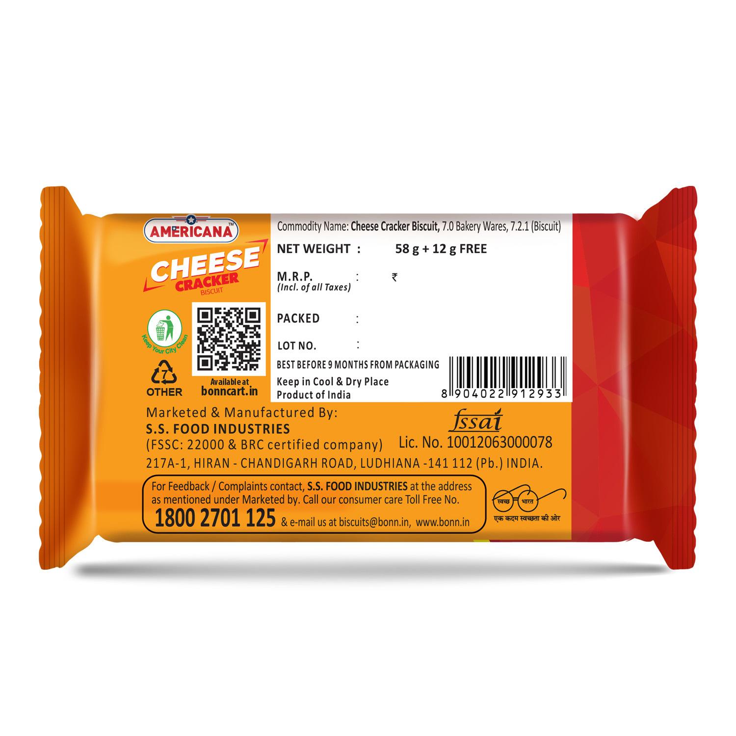 Bonn Americana Cheese Crackers 70 Gms ( Pack Of 20) – view 2