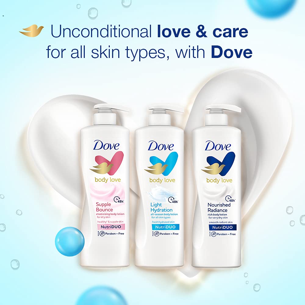 Dove Body Love Light Hydration Body Lotion For All Skin Types Paraben Free, 48hrs Moisturisation with Plan Based moisturiser, Fresh Hydrated Skin 400ml – view 7