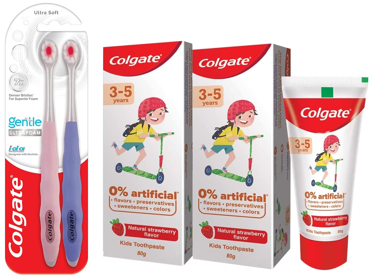 Colgate kids oral care set with toothpaste and soft toothbrush