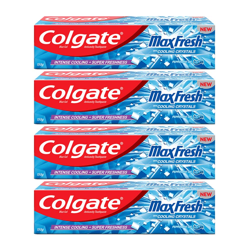 Colgate Max Fresh Blue Gel Anticavity Toothpaste, Peppermint Ice - 600 g (150 g - Pack of 4) – view 2