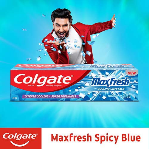 Colgate Max Fresh Blue Gel Anticavity Toothpaste, Peppermint Ice - 600 g (150 g - Pack of 4) – view 3
