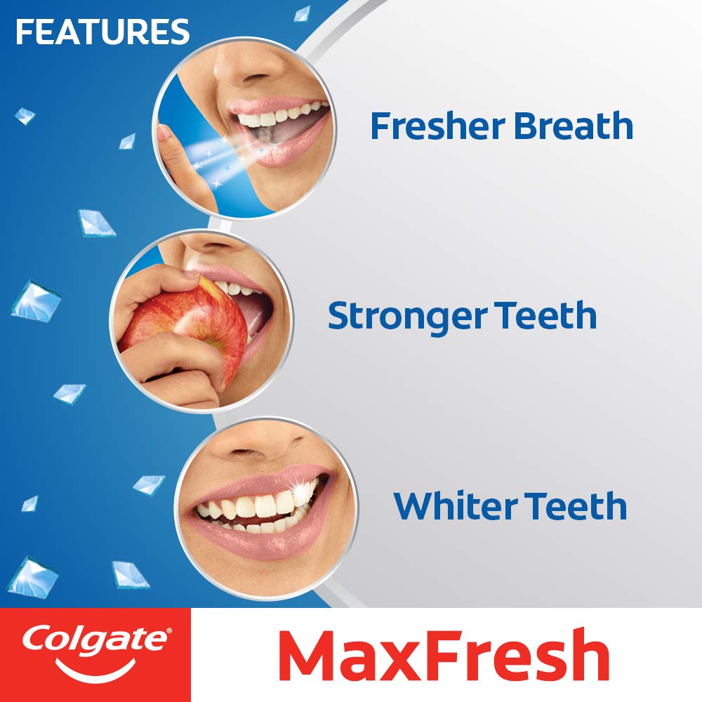 Colgate Max Fresh Blue Gel Anticavity Toothpaste, Peppermint Ice - 600 g (150 g - Pack of 4) – view 4