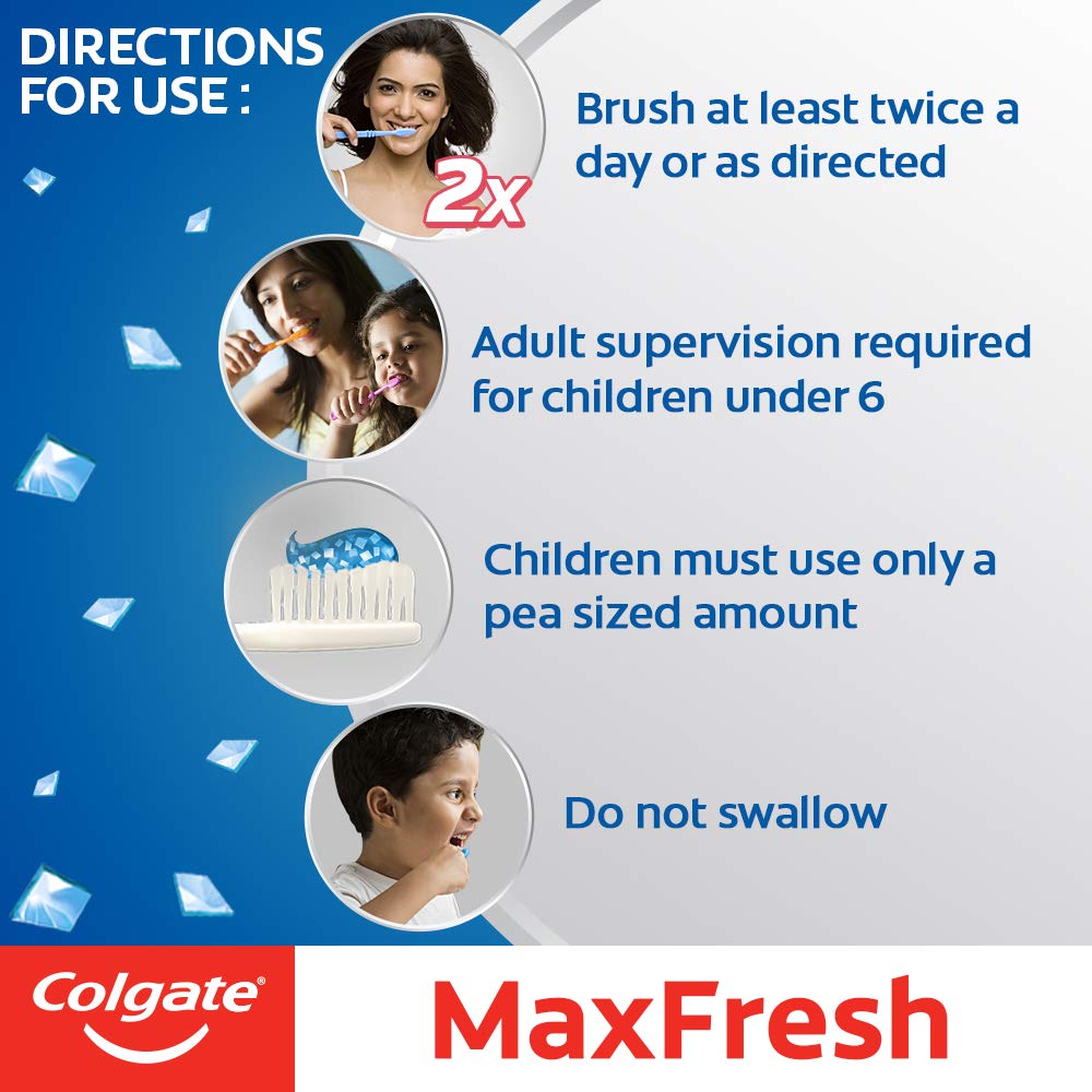 Colgate Max Fresh Blue Gel Anticavity Toothpaste, Peppermint Ice - 600 g (150 g - Pack of 4) – view 5