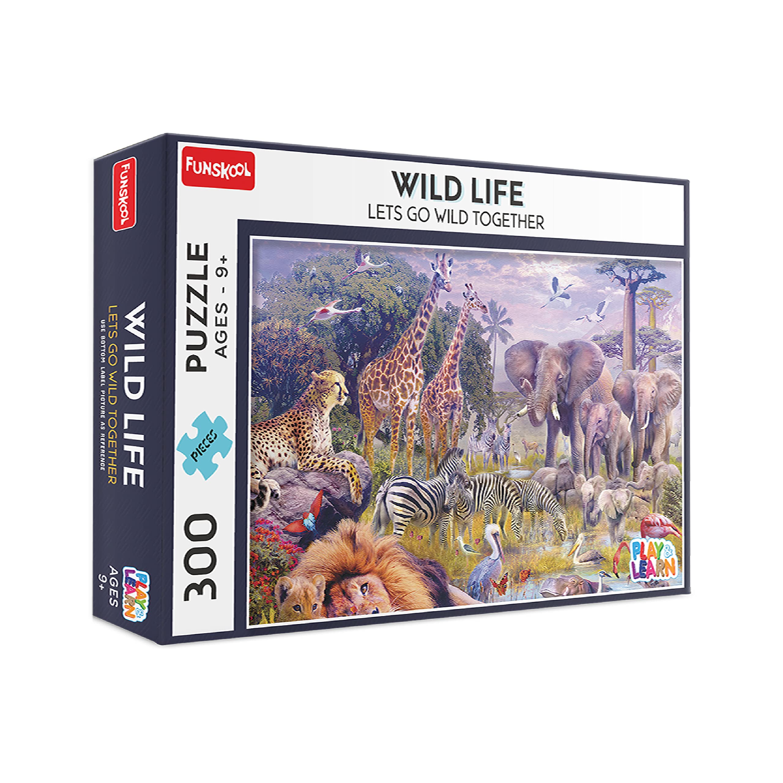 Funskool 300 piece animal jigsaw puzzle with colorful wildlife scene